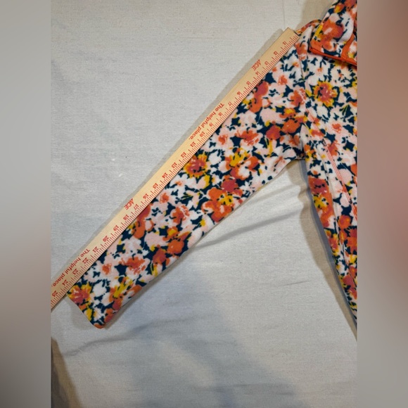 Lands' End Floral Women's Full Zip Fleece Pullover size M - Picture 7 of 8